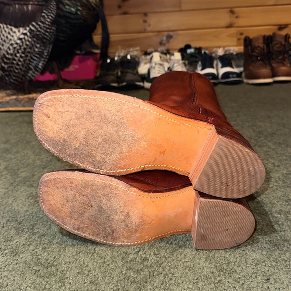 Frye Women's Red Leather Heeled Boots - Picture 6 of 6